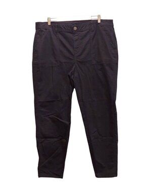 LANE BRYANT Pants Womens Size 22 Black high rise tapered stretch career slacks